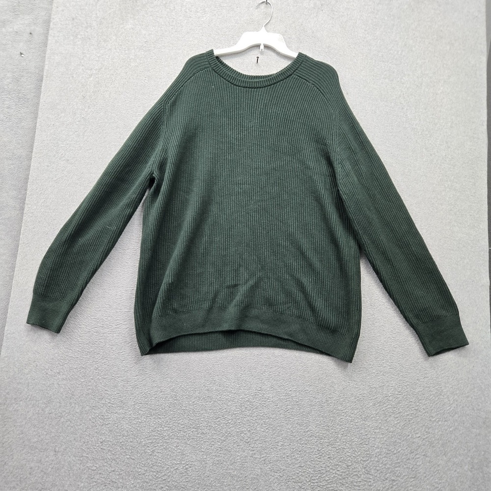 Stoic Men Sweater L Green Crewneck Knit Pullover